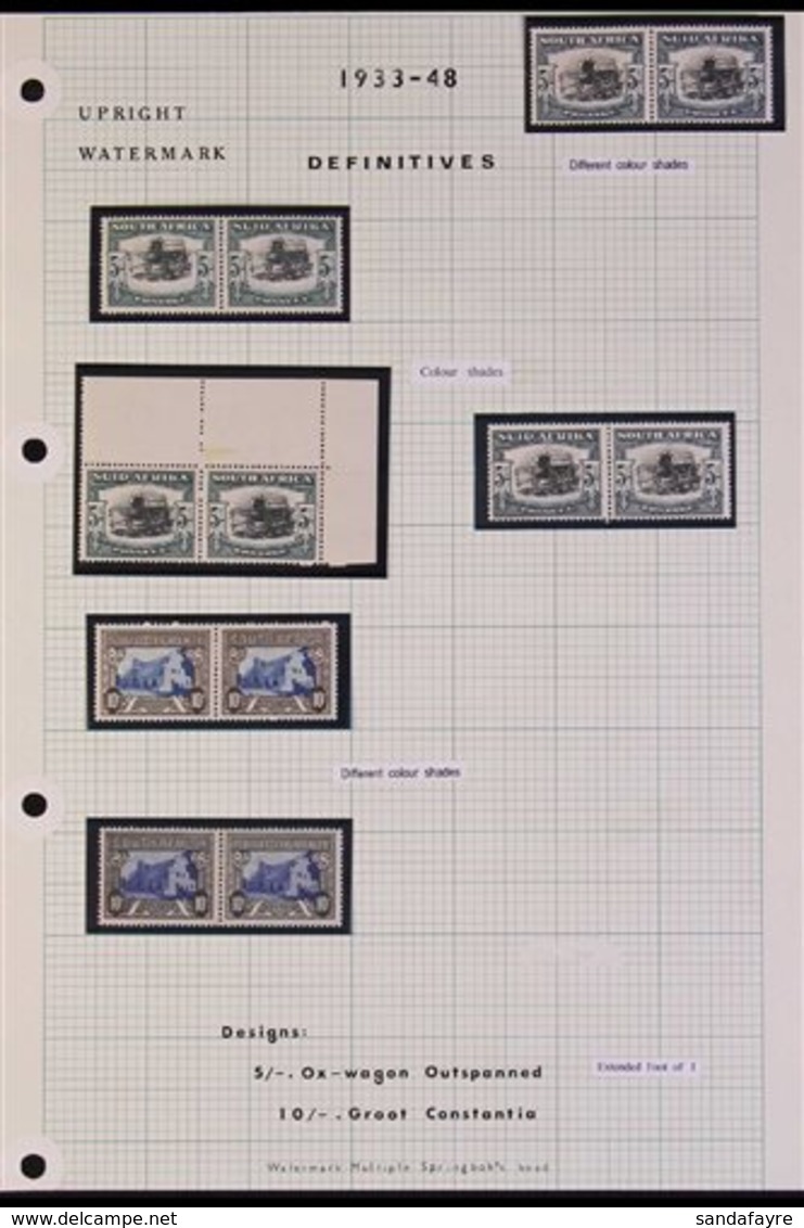 1933-48 MINT COLLECTION CAT £1400+ Written Up On Pages, We See Complete Basic Set Plus Shades, Upright & Inverted Waterm - Non Classés