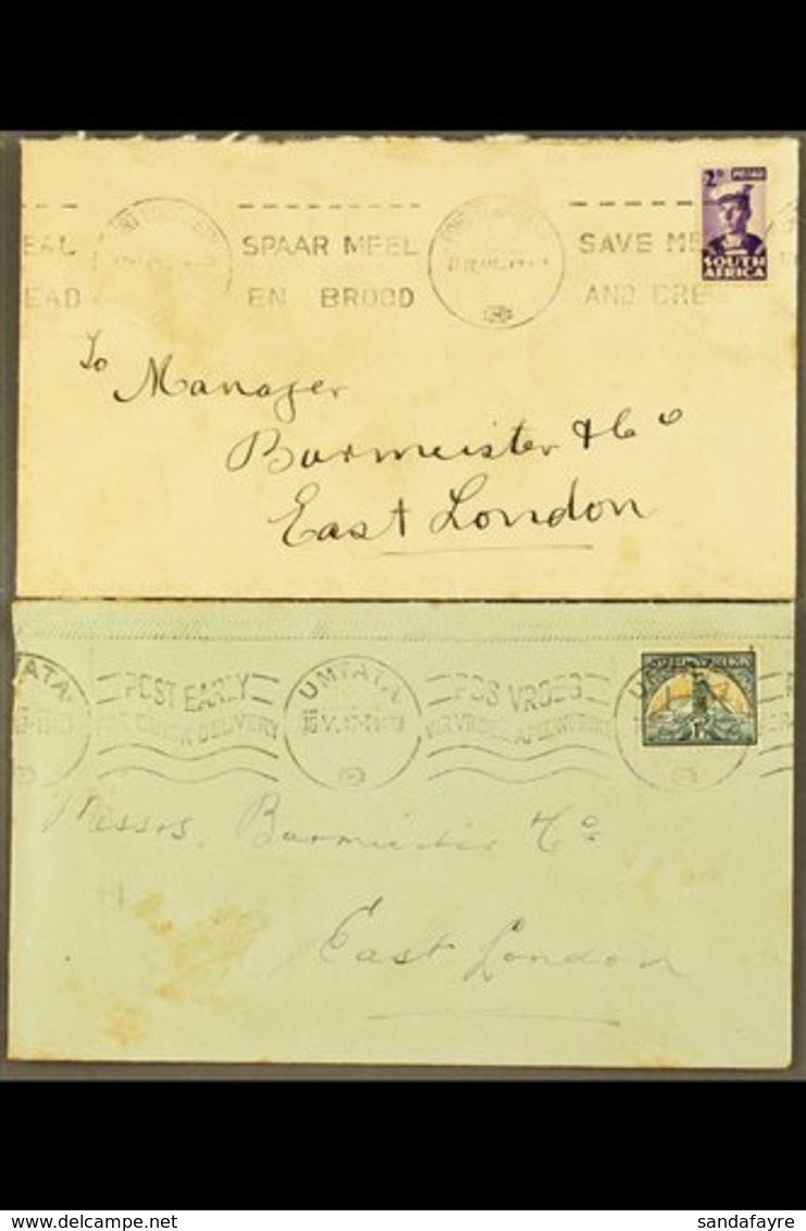 1941-1944 VARIETIES ON COVERS. 1941-48 1½d Blue-green & Yellow-buff GOLD BLOB ON HEADGEAR (SG 87b) And Two Examples Of 1 - Unclassified