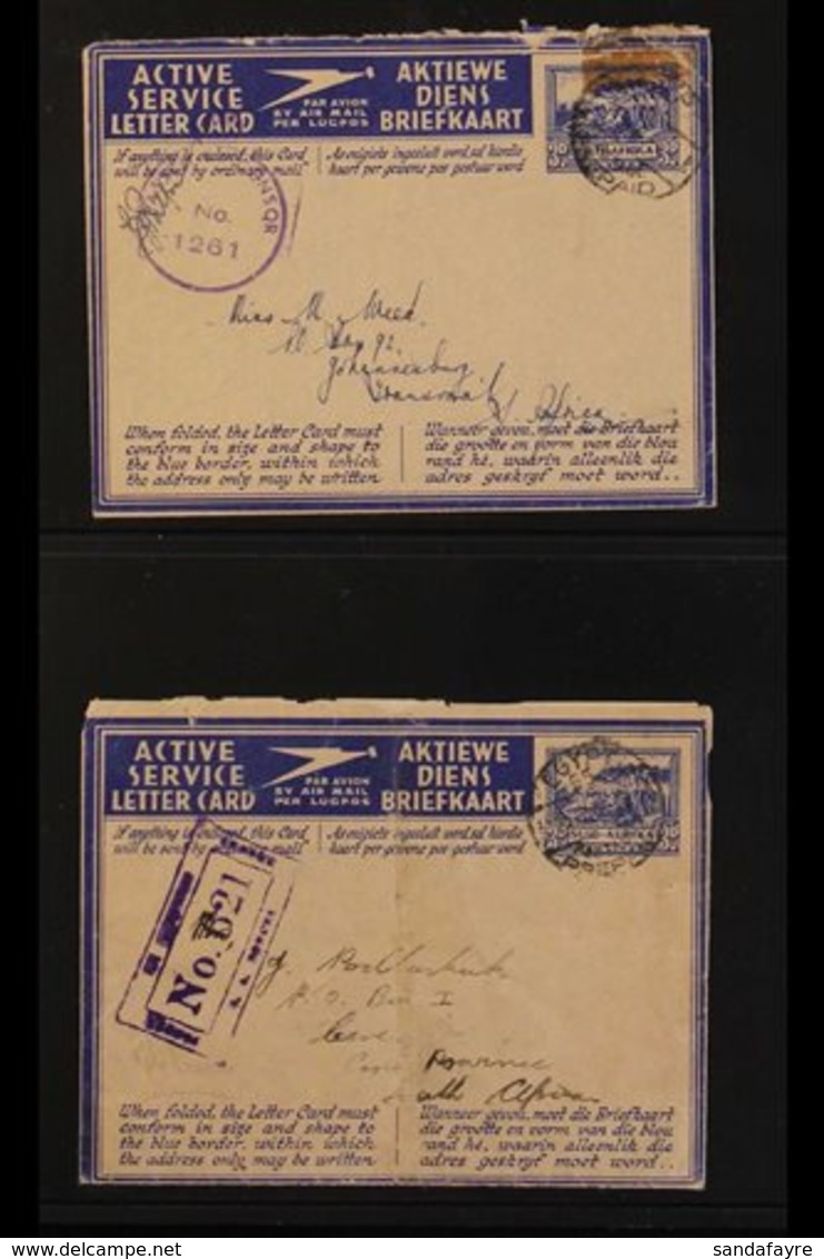 MILITARY AEROGRAMMES 1941-1943 Used Complete Run Of "ACTIVE SERVICE LETTER CARD" Aerogrammes, With Both English & Afrika - Non Classés