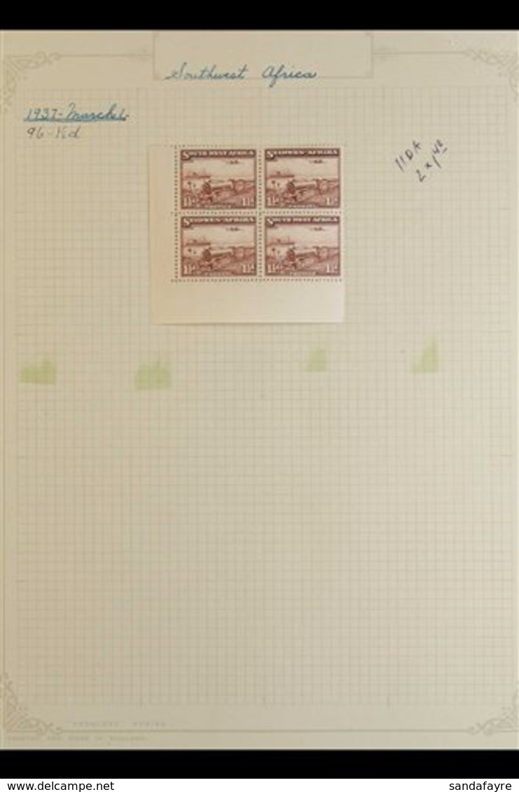 1937-67 BLOCKS OF FOUR, FINE MINT COLLECTION On Pages, Often With Some Nhm, Note 1937 1½d Train (one Pair Nhm), 1960 To  - Afrique Du Sud-Ouest (1923-1990)