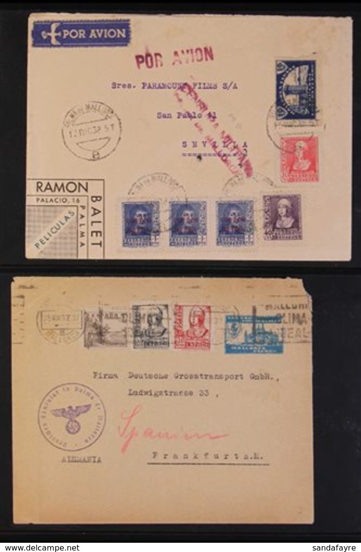 CIVIL WAR LOCALS MALLORCA 1937-1938 Interesting Group Of Covers Bearing Various 'Cruzada Contra El Paro / Mallorca Espan - Other & Unclassified