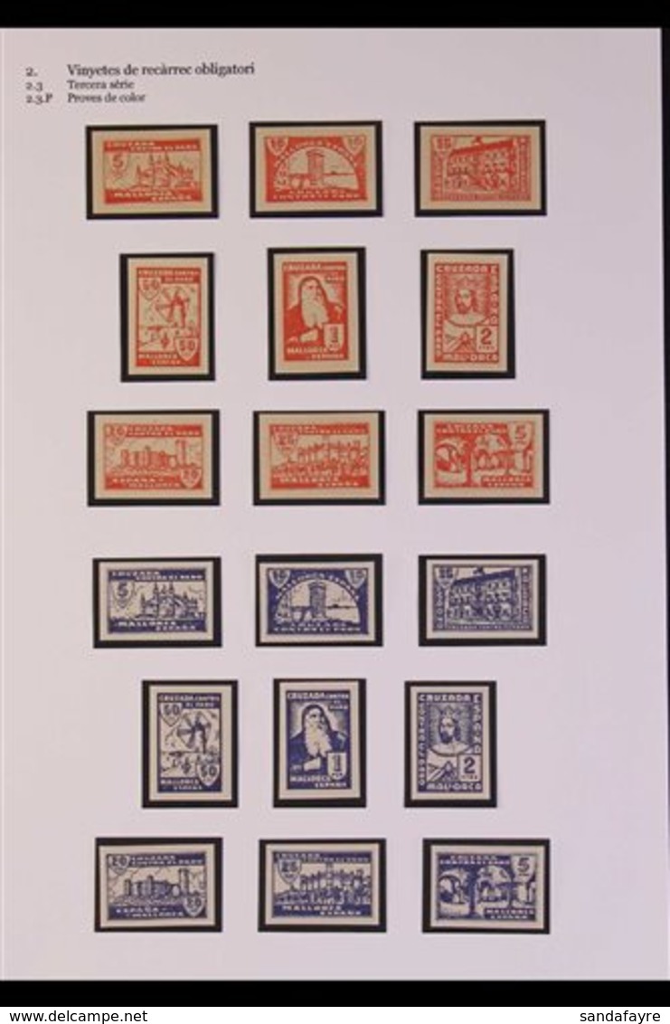 CIVIL WAR LOCALS MALLORCA 1937-38 'Cruzada Contra El Paro' IMPERF COLOUR PROOFS - Five Complete Sets (Galvez 438-B571) O - Autres & Non Classés