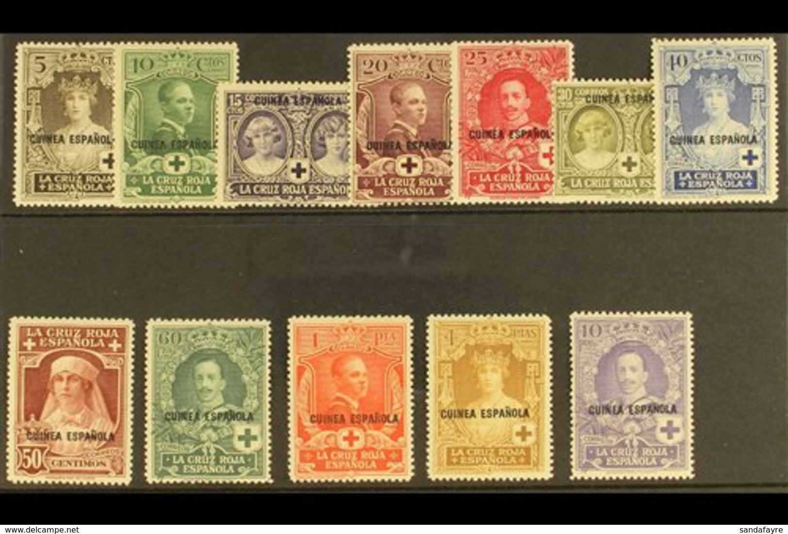 GUINEA 1926 Red Cross Set Complete, SG 221/232 (Edifil 179/190), Never Hinged Mint (12 Stamps) For More Images, Please V - Altri & Non Classificati