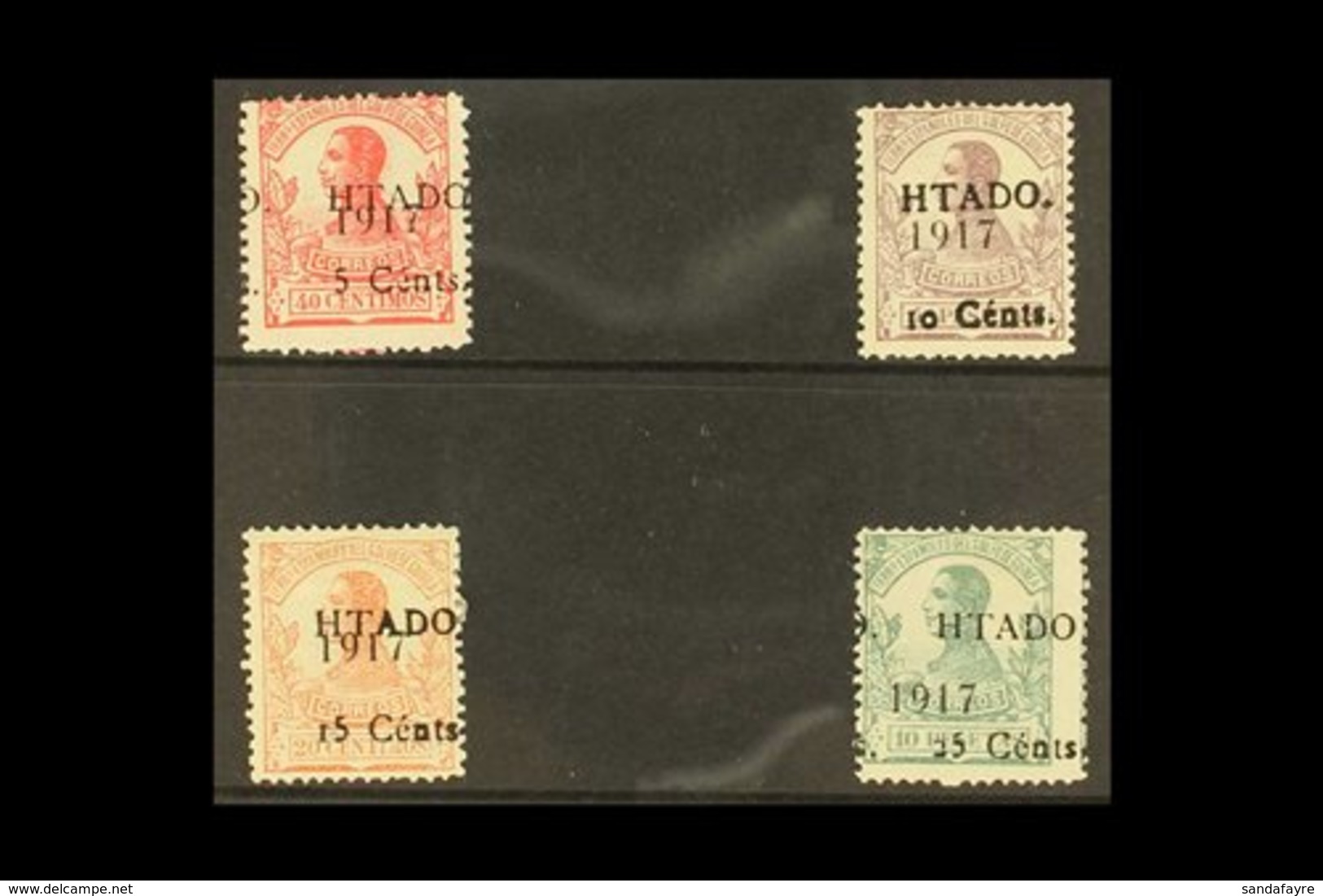 SPANISH GUINEA 1918 Surcharged Set, Ed 124/27, SG 166/69, Mint With A Few Shortish Perfs (4 Stamps) For More Images, Ple - Autres & Non Classés