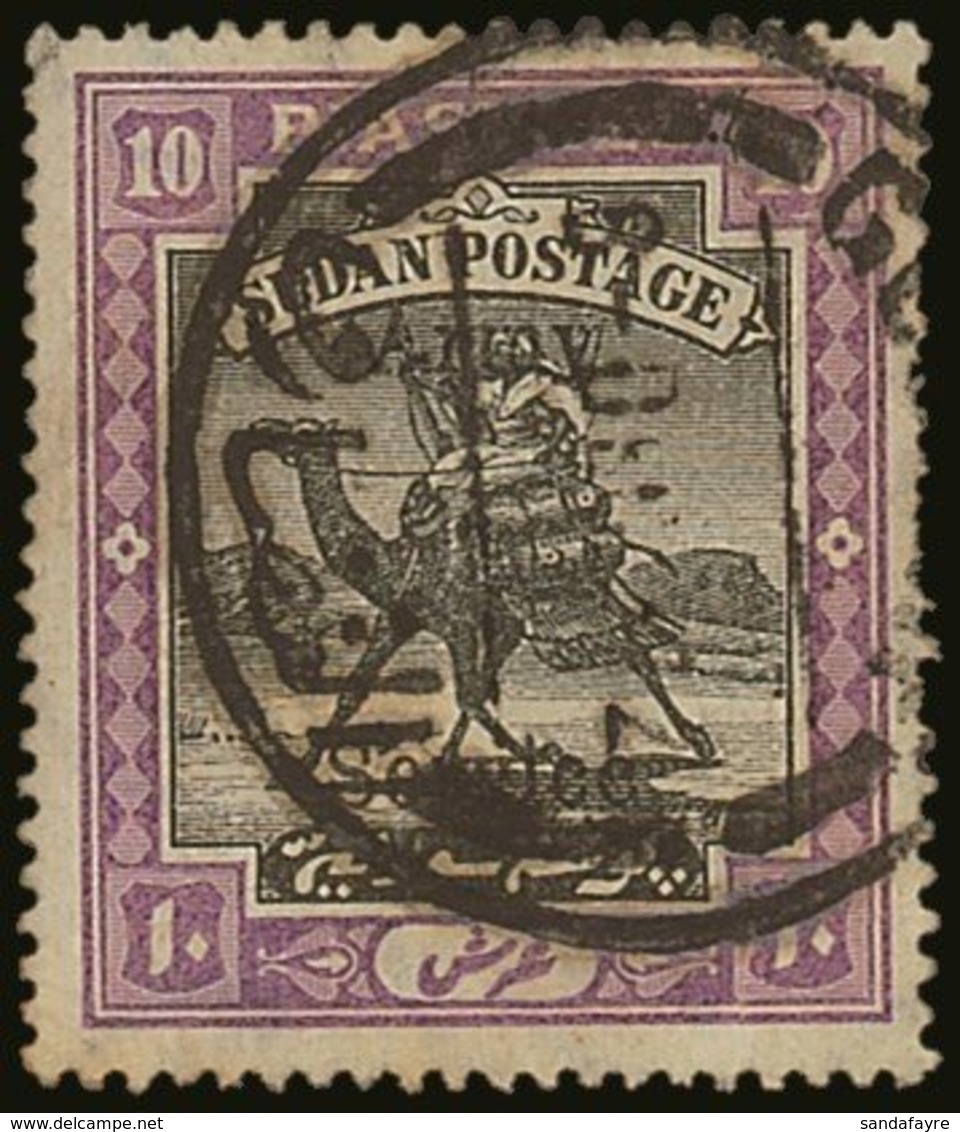 ARMY SERVICE 1906-11 10pi Black And Mauve With "Army Service" Overprint, Wmk Multi Star And Crescent, SG A13, Good Used  - Sudan (...-1951)