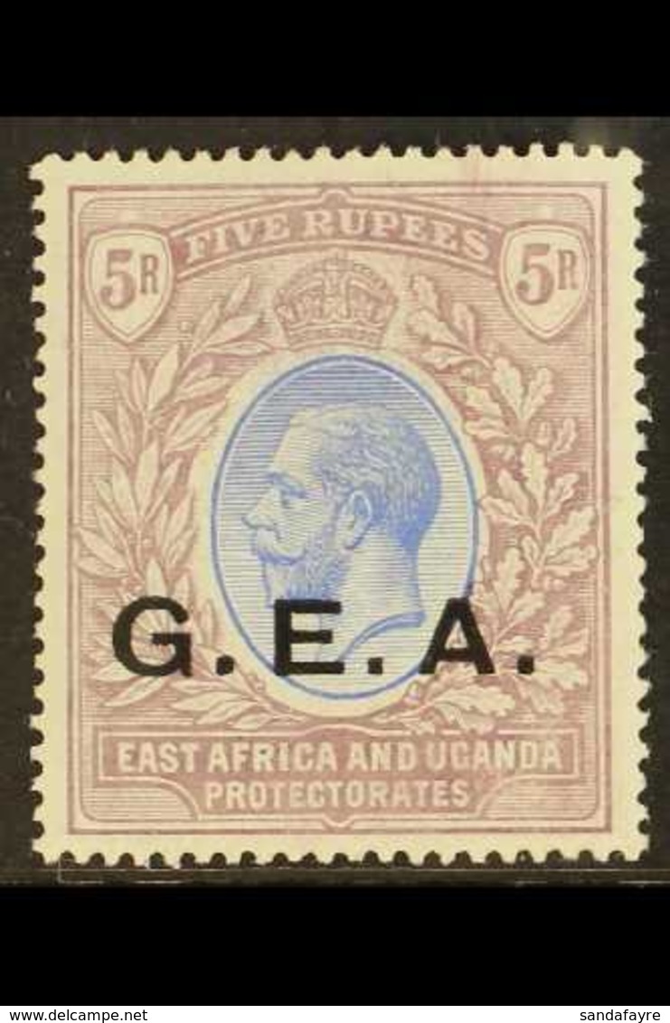 1921 5R Blue And Dull Purple, Watermark Mult Script CA, SG 68, Very Fine Mint. For More Images, Please Visit Http://www. - Tanganyika (...-1932)