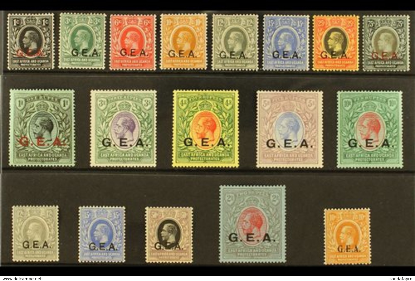 BRITISH OCCUPATION OF GERMAN EAST AFRICA 1917-22 MINT SELECTION On A Stock Card With 1917-21 "G.E.A." Opt'd Range That I - Tanganyika (...-1932)