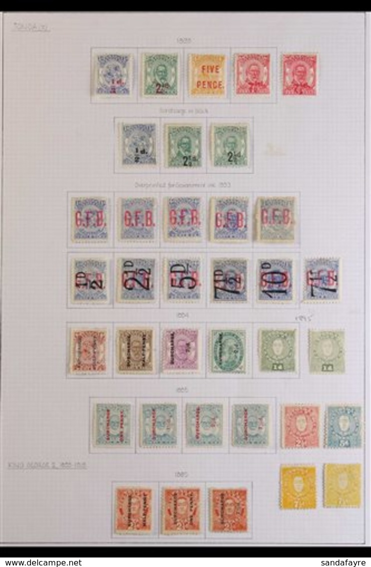 1886-1895 COMPREHENSIVE MINT COLLECTION With 1886-88 George I Set (2 Stamps Of Each Value); 1891 Surcharges And "stars"  - Tonga (...-1970)