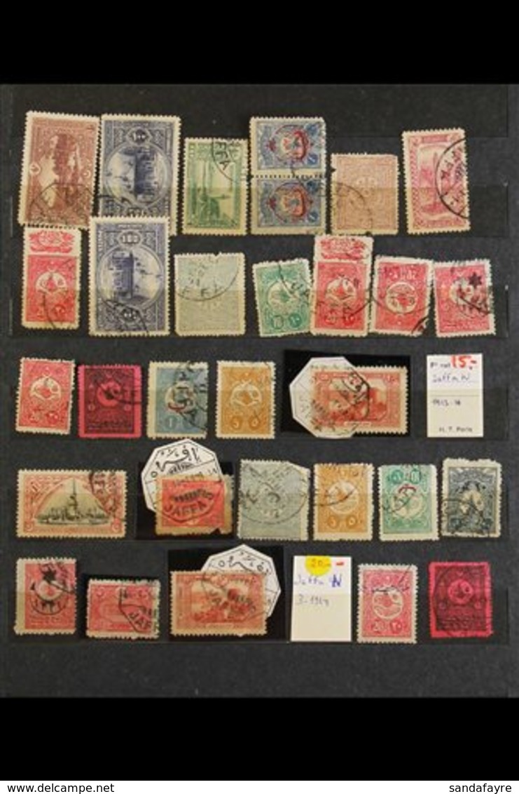 1890's-1910's POSTMARKS OF JAFFA COLLECTION (LOST TERRITORY) An Interesting Collection Of Various Used Turkish Stamps Wi - Autres & Non Classés