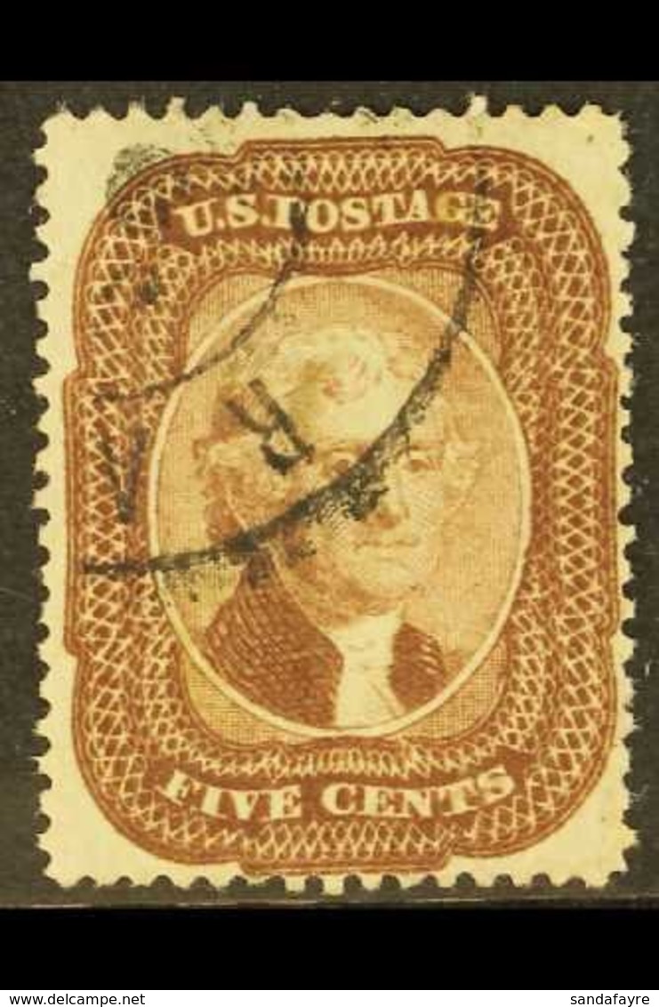 1857 - 61 5c Brown, Type 1, Perf 15½, Sc 29, SG 32, Fine Used, Good Centering With Full Perfs. For More Images, Please V - Other & Unclassified