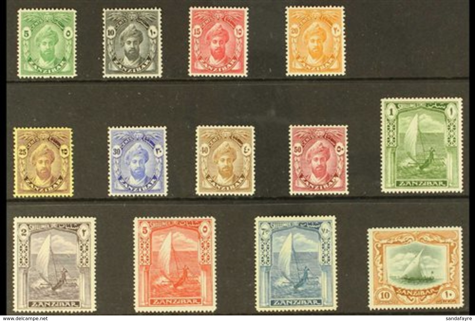 1936 "CENTS" In Sans-serif Capitals Definitive Complete Set, SG 310/22, Never Hinged Mint (13 Stamps) For More Images, P - Zanzibar (...-1963)