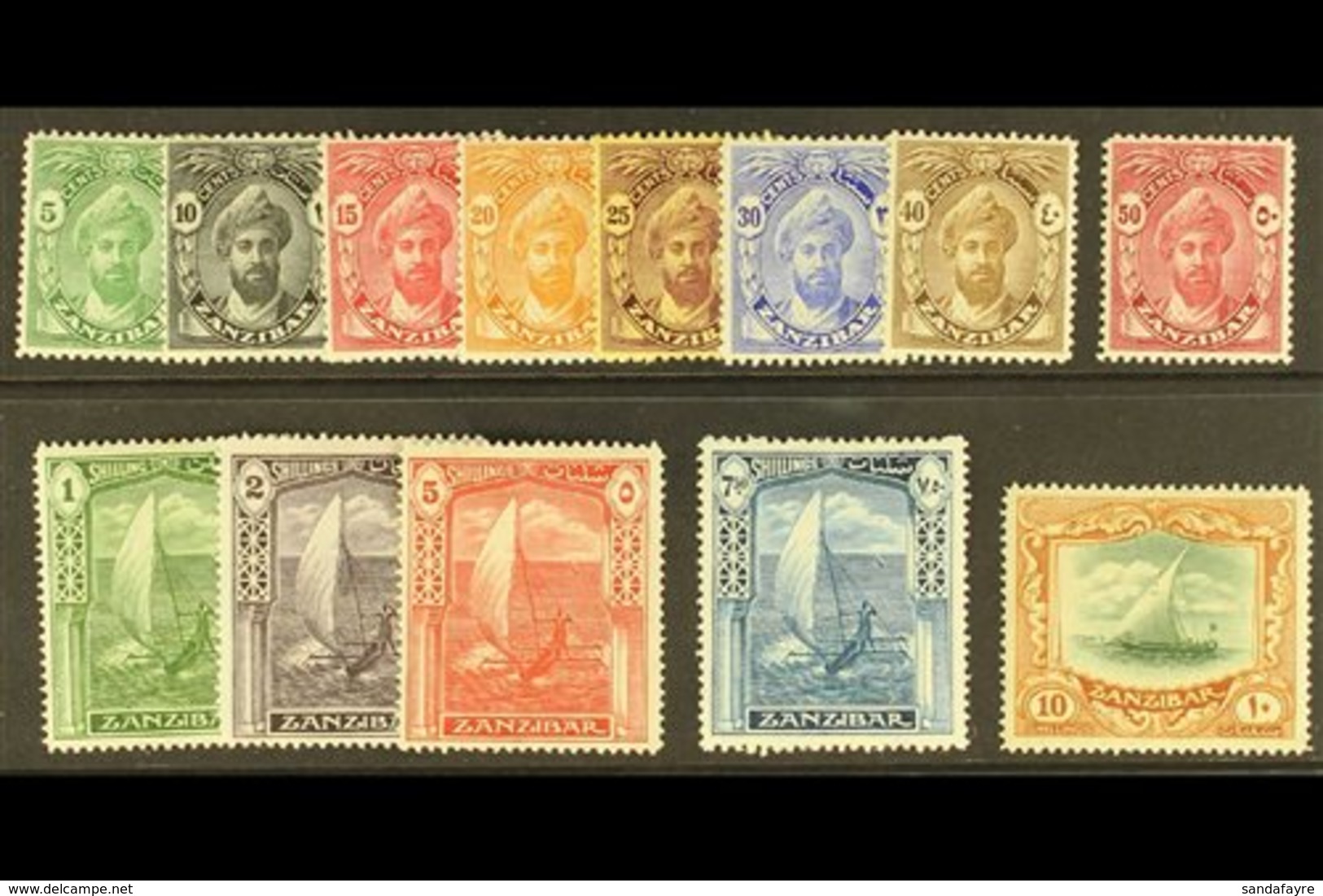 1936 Complete Definitive Set, SG 310/322, Mint, The 7s50 With Small Thin, Otherwise Fine To Very Fine. (13 Stamps) For M - Zanzibar (...-1963)