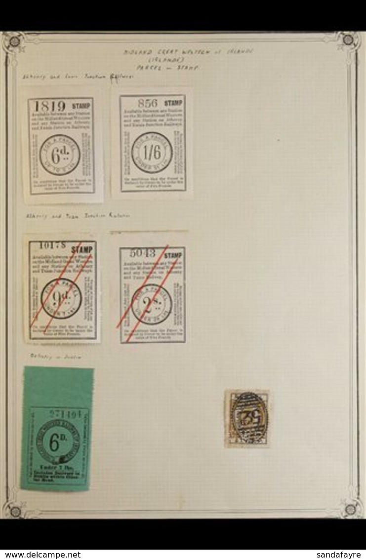 RAILWAY NEWSPAPER AND PARCEL STAMPS - IRELAND Mint And Used Collection On Old Album Pages, Including Some Scarcer Stamps - Other & Unclassified