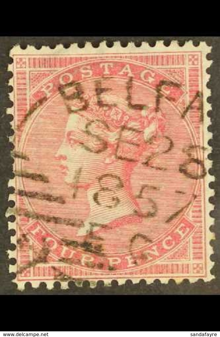 1855-7 4d Rose-carmine, Watermark Large Garter, SG 66, Fine Used With Fully Dated BELFAST Postmark. For More Images, Ple - Other & Unclassified
