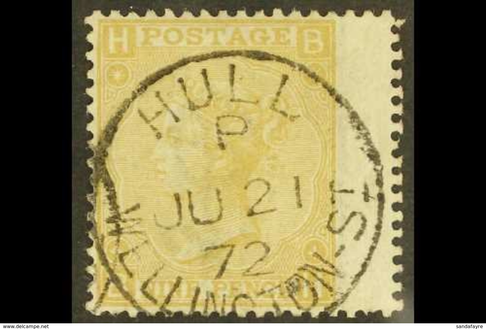 1867-80 9d Pale Straw, Wmk Spray Of Rose, SG 111, Very Fine Used, "HULL WELLINGTON ST." C.d.s. Postmark, Cat.£300. For M - Altri & Non Classificati