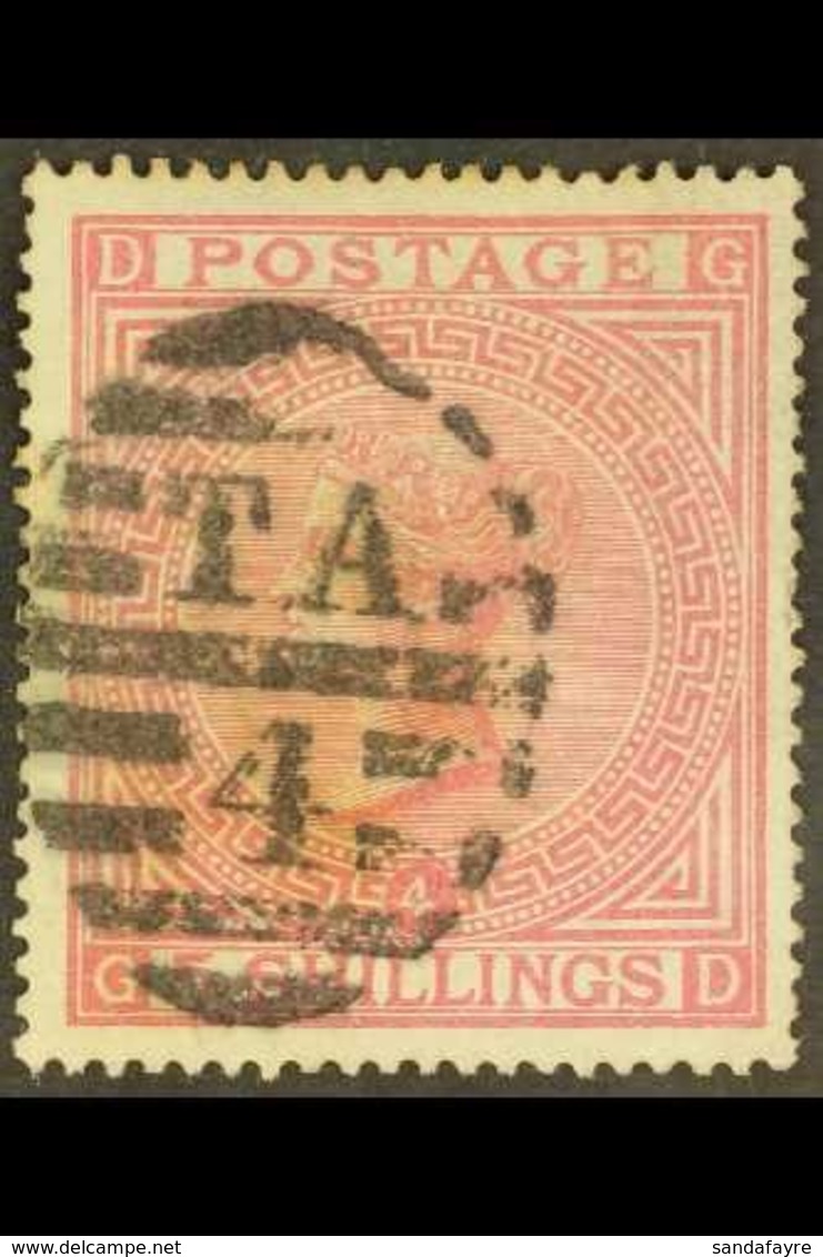 1867-83 5s Rose, Watermark Large Anchor, Plate 4, SG 134, Very Finely Used, Small Thin. Cat £4,200. Particularly Attract - Other & Unclassified