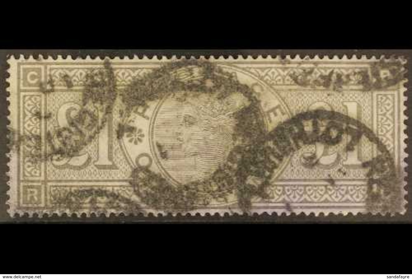 1884 £1 Brown - Lilac, Wmk Crowns, SG 185, Used With Washed Colour. Cat £3000 For More Images, Please Visit Http://www.s - Altri & Non Classificati