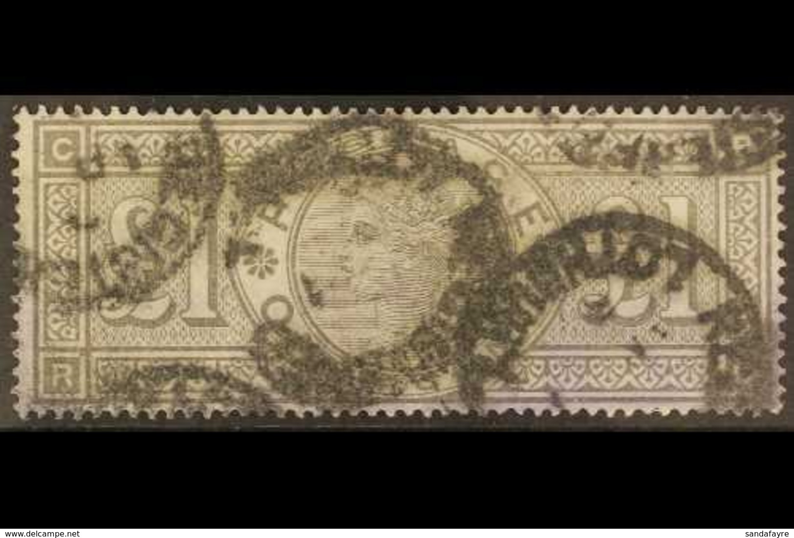 1884 £1 Brown - Lilac, Wmk Crowns, SG 185, Used With Washed Colour. Cat £3000 For More Images, Please Visit Http://www.s - Autres & Non Classés