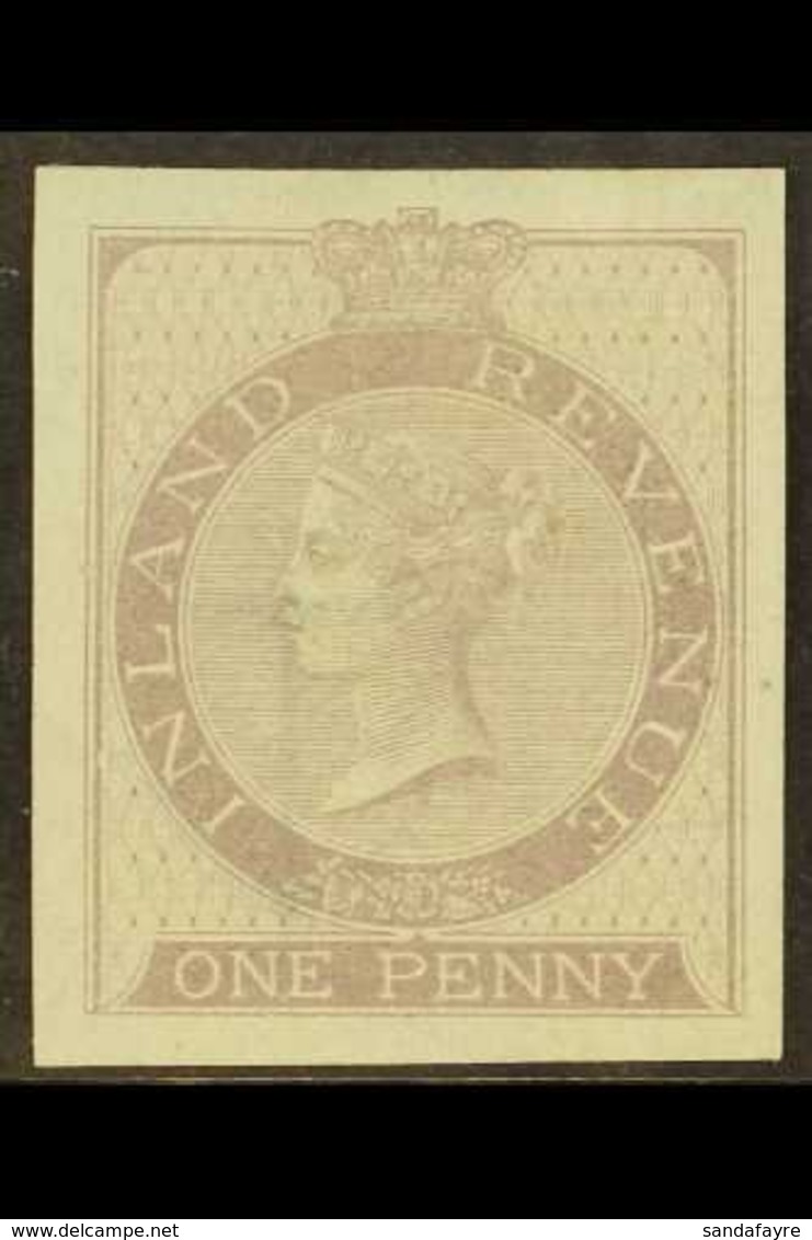 POSTAL FISCAL 1860-7 1d Lilac, Wmk Anchor 16mm IMPERFORATE IMPRIMATUR, As SG F12, Mint, Lightly Hinged, Four Large Margi - Other & Unclassified