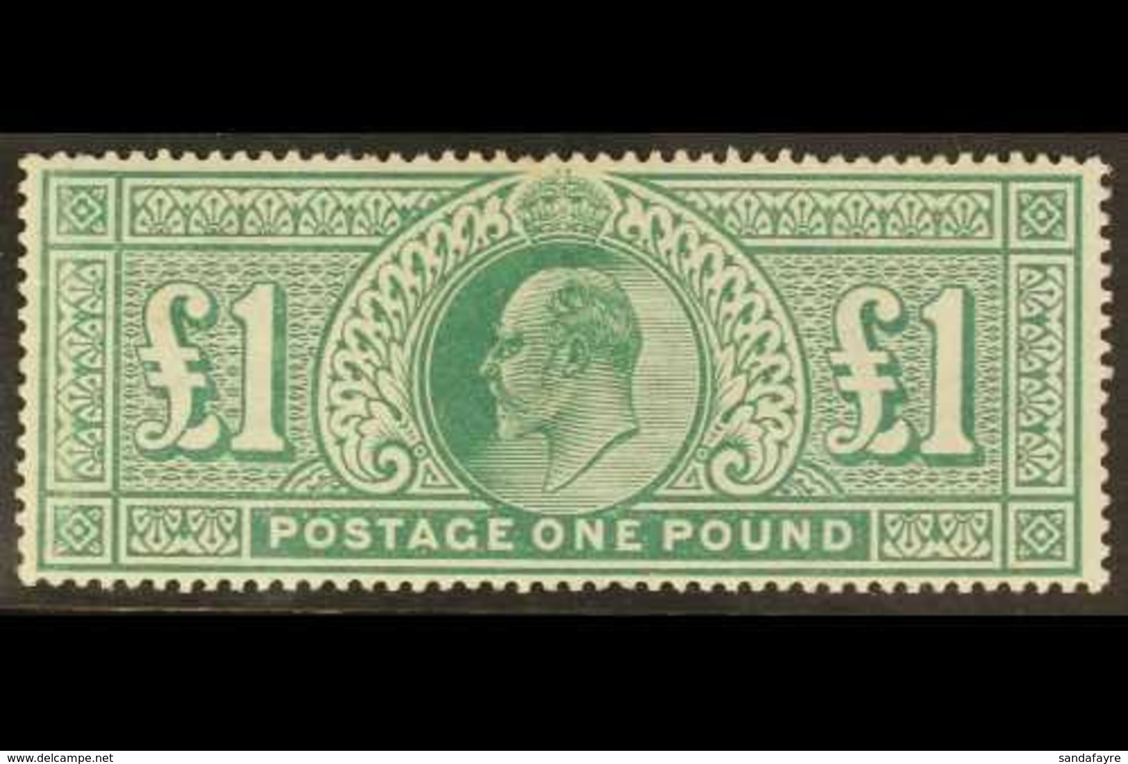 1902 £1 Dull Blue Green, DLR Printing, Ed VII, SG 266, Very Fine Mint. Well Centered, Full Perfs And Lovely Even Colour. - Non Classés