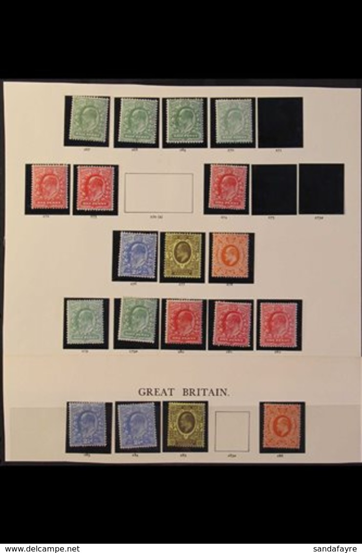 1910 HARRISON PRINTING - MINT COLLECTION Fresh Mint Range On "Imperial" Pages With Perf 14, ½d Shades (4), 1d Shades (3) - Non Classés