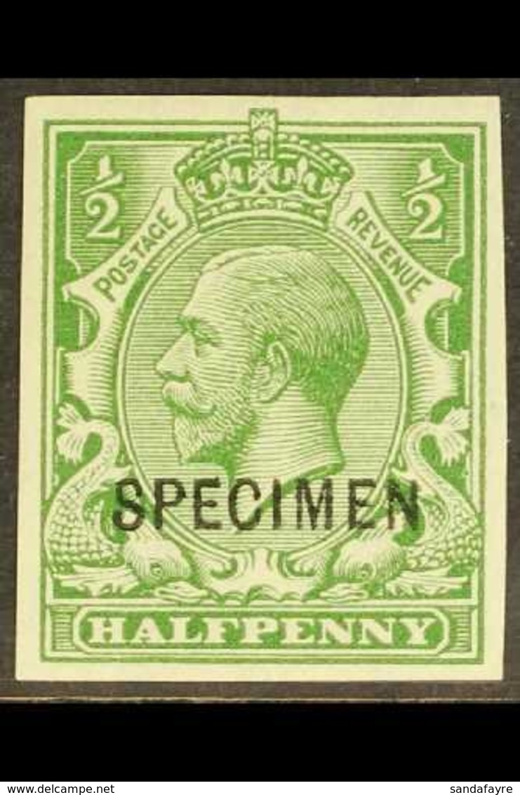1912-24 ½d Green IMPERF With "SPECIMEN" Type 26 Overprint, SG Spec N14u, Fine Never Hinged Mint. For More Images, Please - Ohne Zuordnung