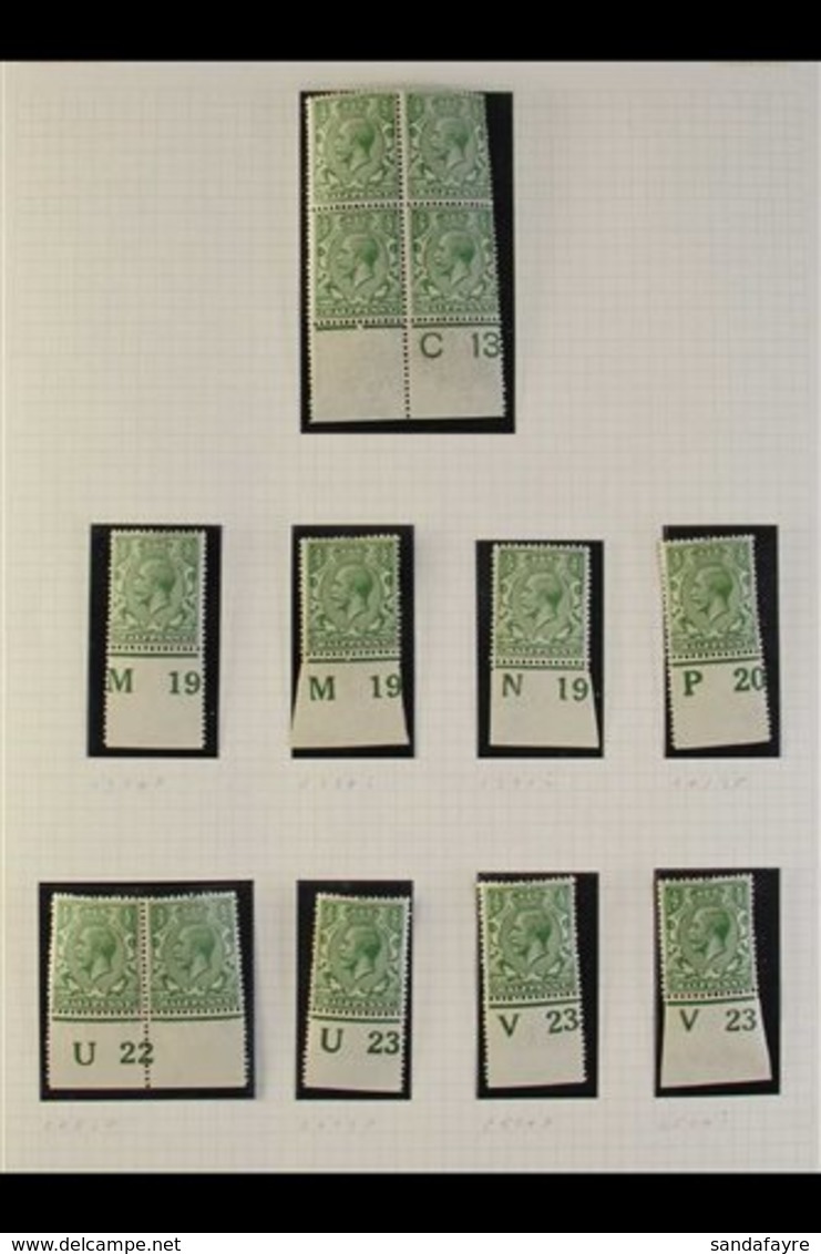 1912-35 KGV CONTROLS COLLECTION Mint & Never Hinged Mint Collection, Control Imperf & Perf Singles, Pairs Or Multiples P - Ohne Zuordnung