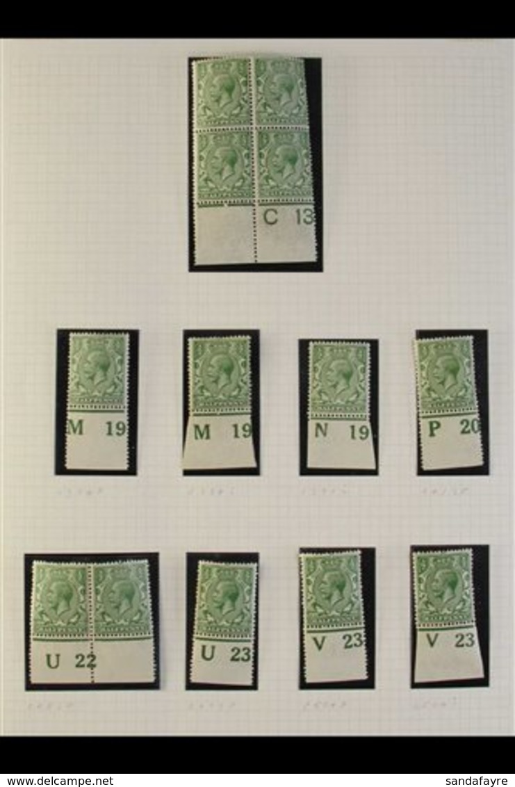 1912-35 KGV CONTROLS COLLECTION Mint & Never Hinged Mint Collection, Control Imperf & Perf Singles, Pairs Or Multiples P - Non Classés