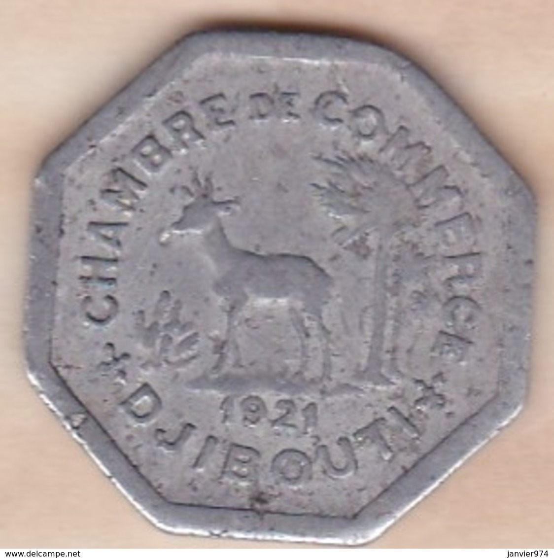 Chambre De Commerce De Djibouti  , 25 Centimes 1921 , Aluminium - Djibouti