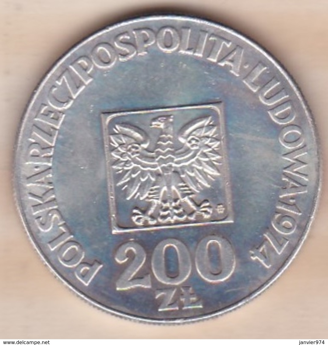 Pologne 200 Zlotych 1974 ,30 Anniversaire De La République. Y#. 72 , En Argent - Pologne