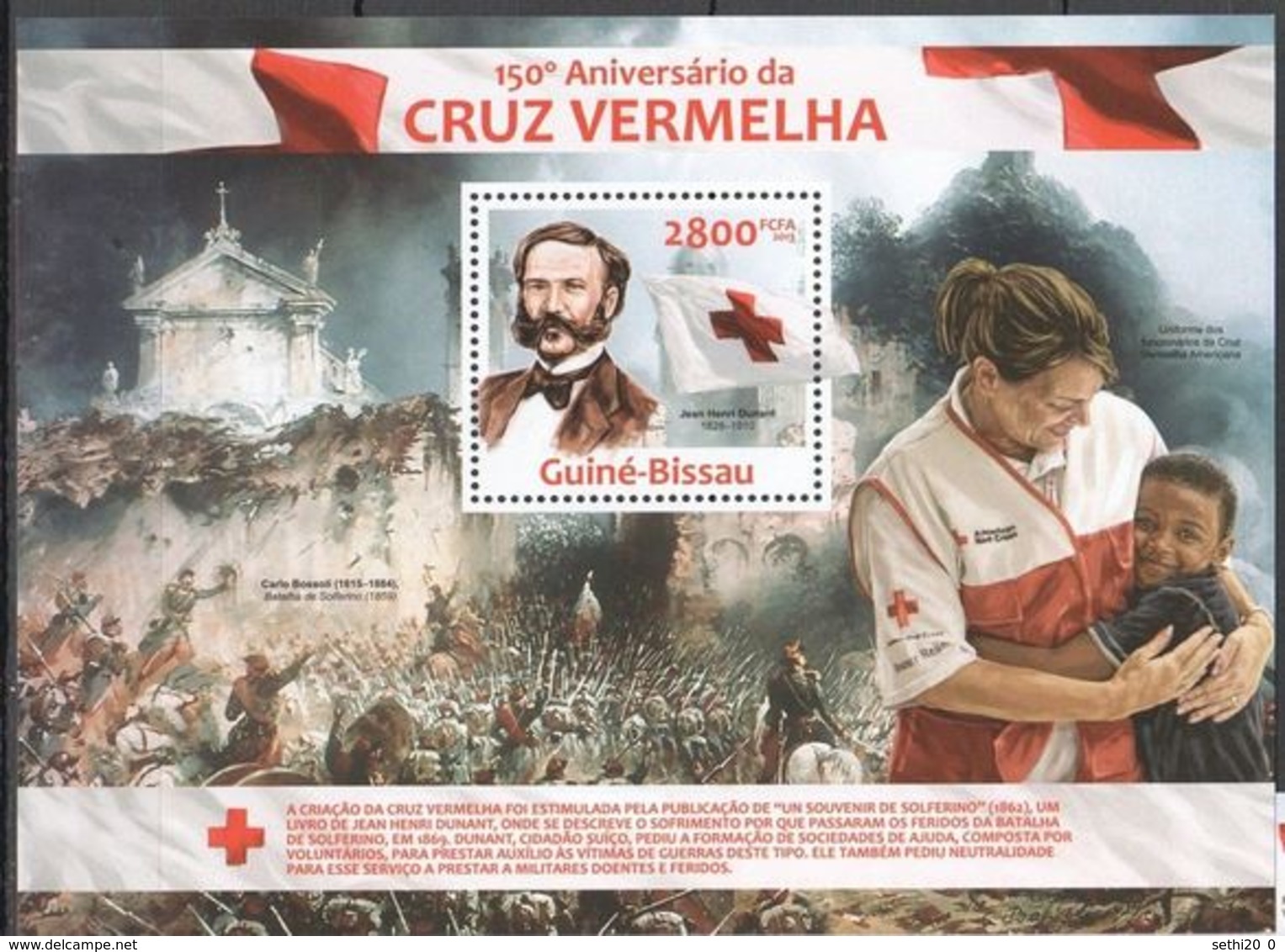 Guinée Bissau 2013 Nobel Red Cross Croix Rouge Henry DUNANT  MNH - Prix Nobel