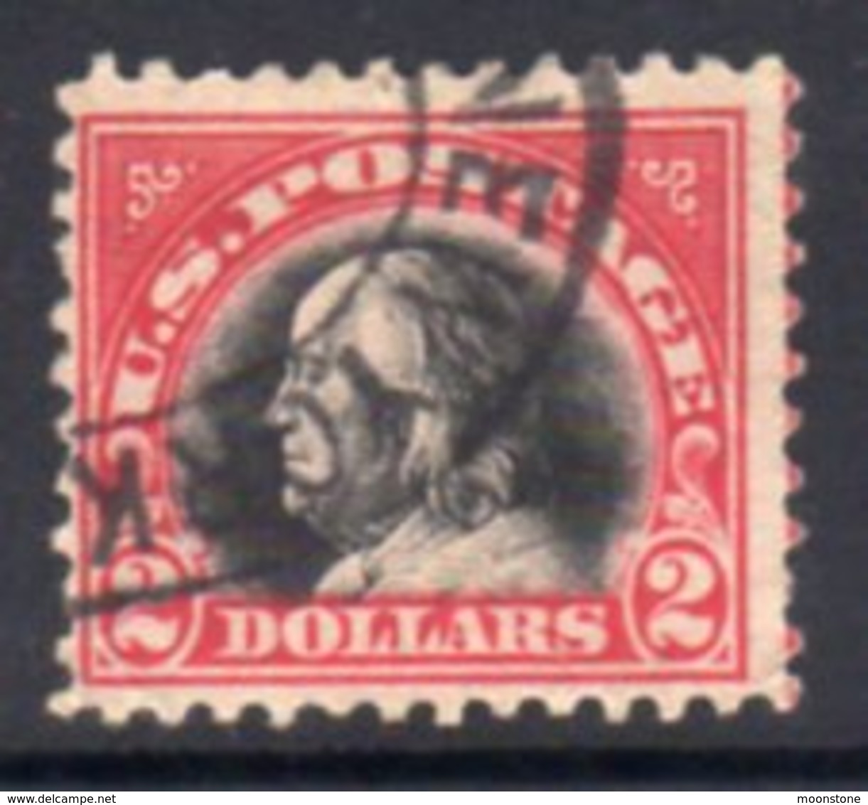 USA 1917-20 Flat Plate Printing $2 Black & Carmine Definitive, U, SG 527 - Used Stamps