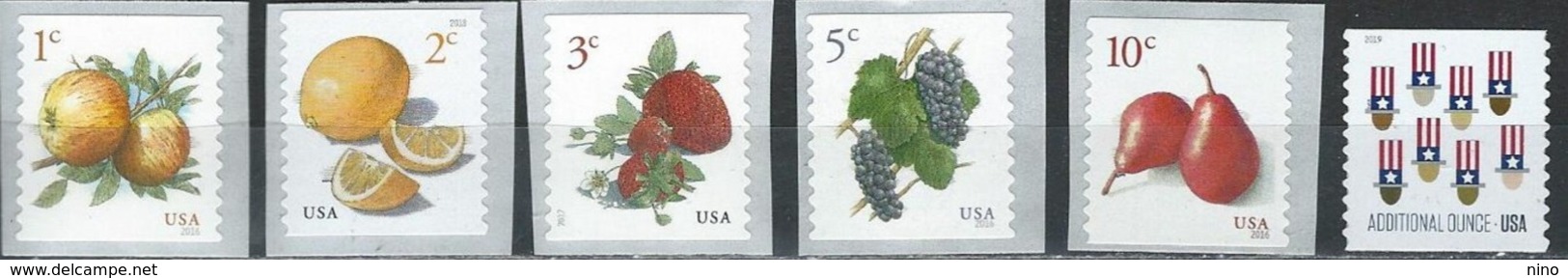 USA. Scott # 5037-39,5201,56 MNH Coil. Definitive Issue 2016-19 - Coils & Coil Singles