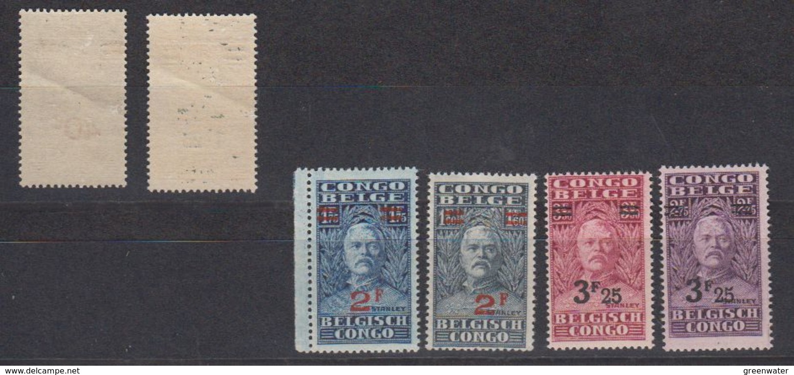 Belgisch Congo 1931 Stanley 6w Opdruk (2 Laagste Waarden Met Albumplooitje) ** Mnh (41889) - Ongebruikt