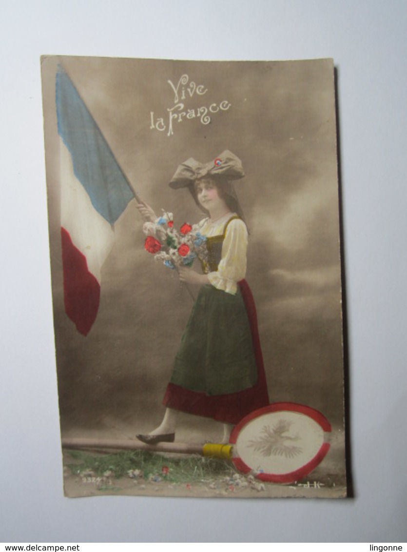 CARTE PATRIOTIQUE VIVE LA FRANCE FANTAISIE MILITAIRE GUERRE 14-18 Obliteration TRESOR ET POSTES 112 - Guerre 1914-18