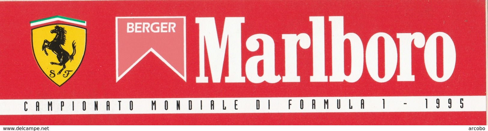 MARLBORO FERARI, BERGER, Sticker CAMPIONATO MONDIALE DE FORMULA 1 -1995  Sticker, Autocollant - Autres & Non Classés