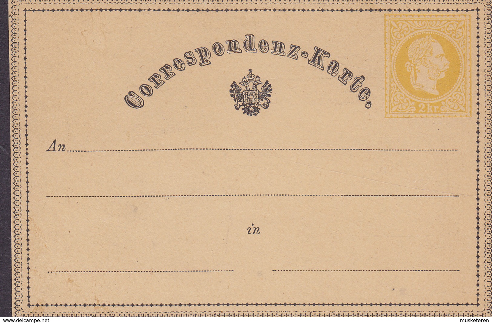 Austria Postal Stationery Ganzsache Entier 1869, 2 Kr. Postkarte M. Doppelter Zierumrandung Kaiser Franz Joseph (Unused) - Autres & Non Classés