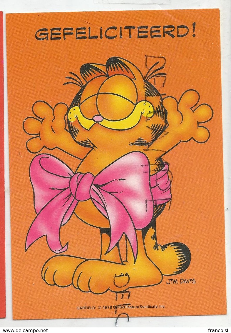 Garfield Par Jim Davis. Gefeliciteerd. Félicitations. Gros Nœud. - Bandes Dessinées