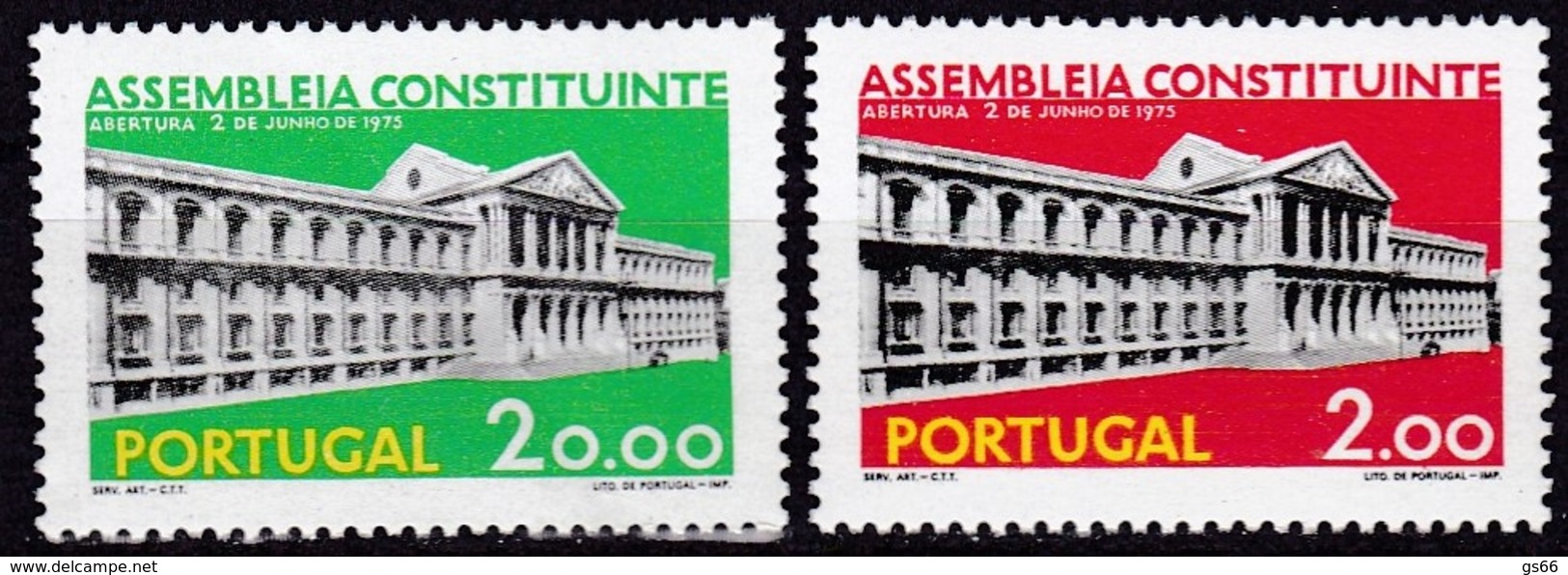 Portugal, 1975, 1283/84, Eröffnung Der Verfassungsgebenden Versammlung. MNH ** - Ungebraucht