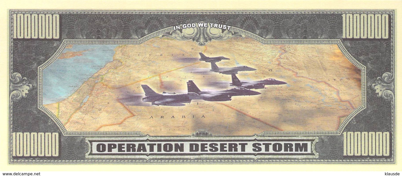 1 Mio Dollar Operation Desert Storm  / Fantasy Banknote - Other - America