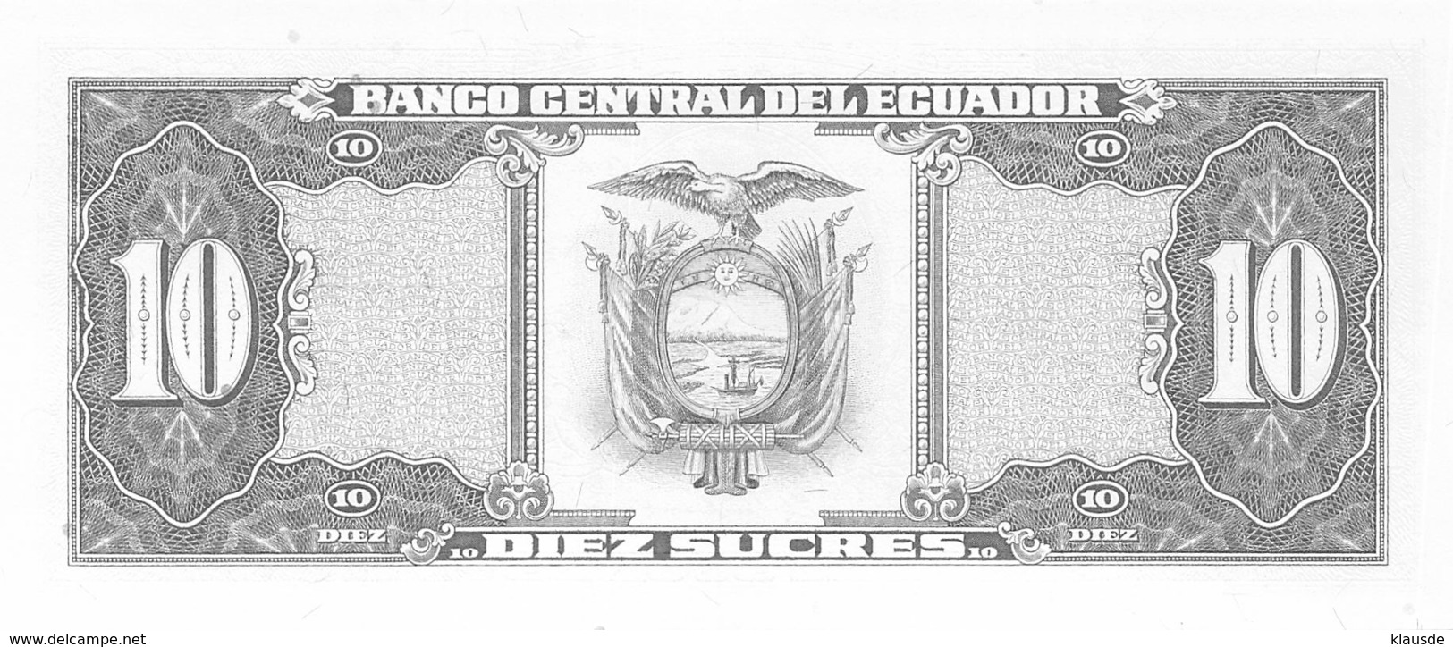 Diez Sucres Banknote Ecuador - Ecuador