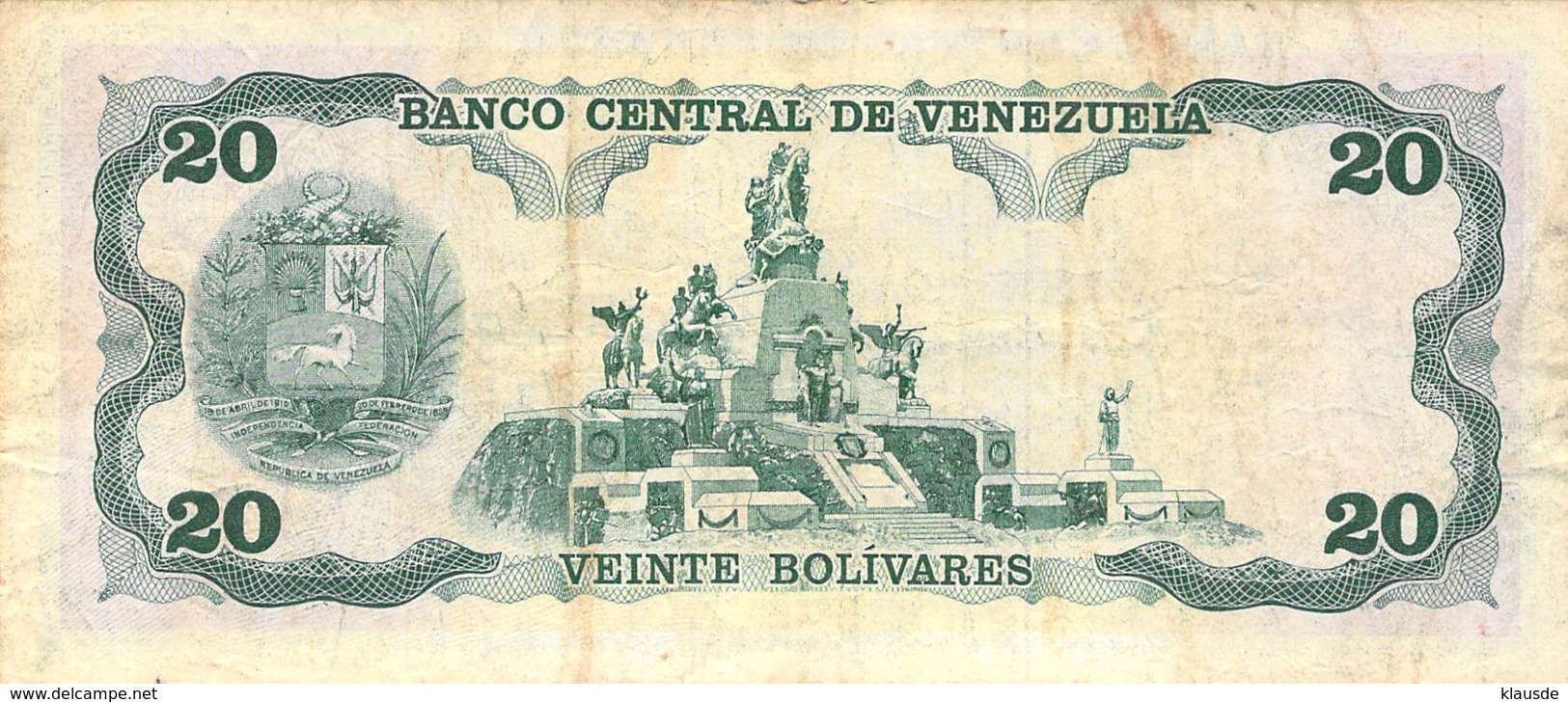 Veinte (20) Bolivares  Banknote Venezuela - Ecuador