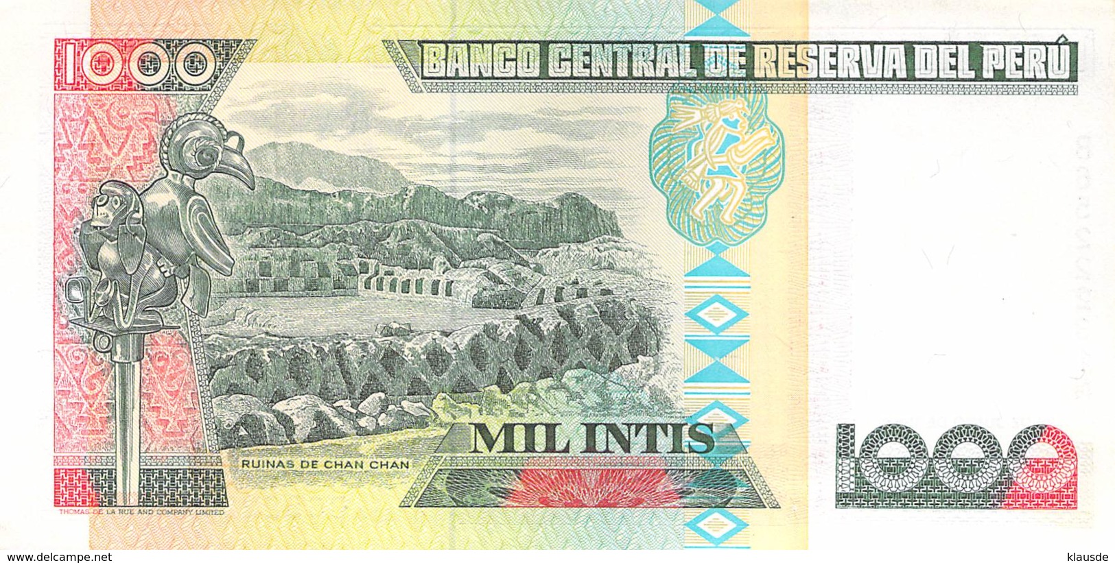 1.000  Mil Intis Banknote Peru - Perù