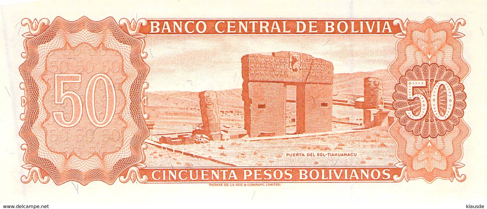 50 CincuentaPesos Bolivanos Banknote Bolivien - Bolivië
