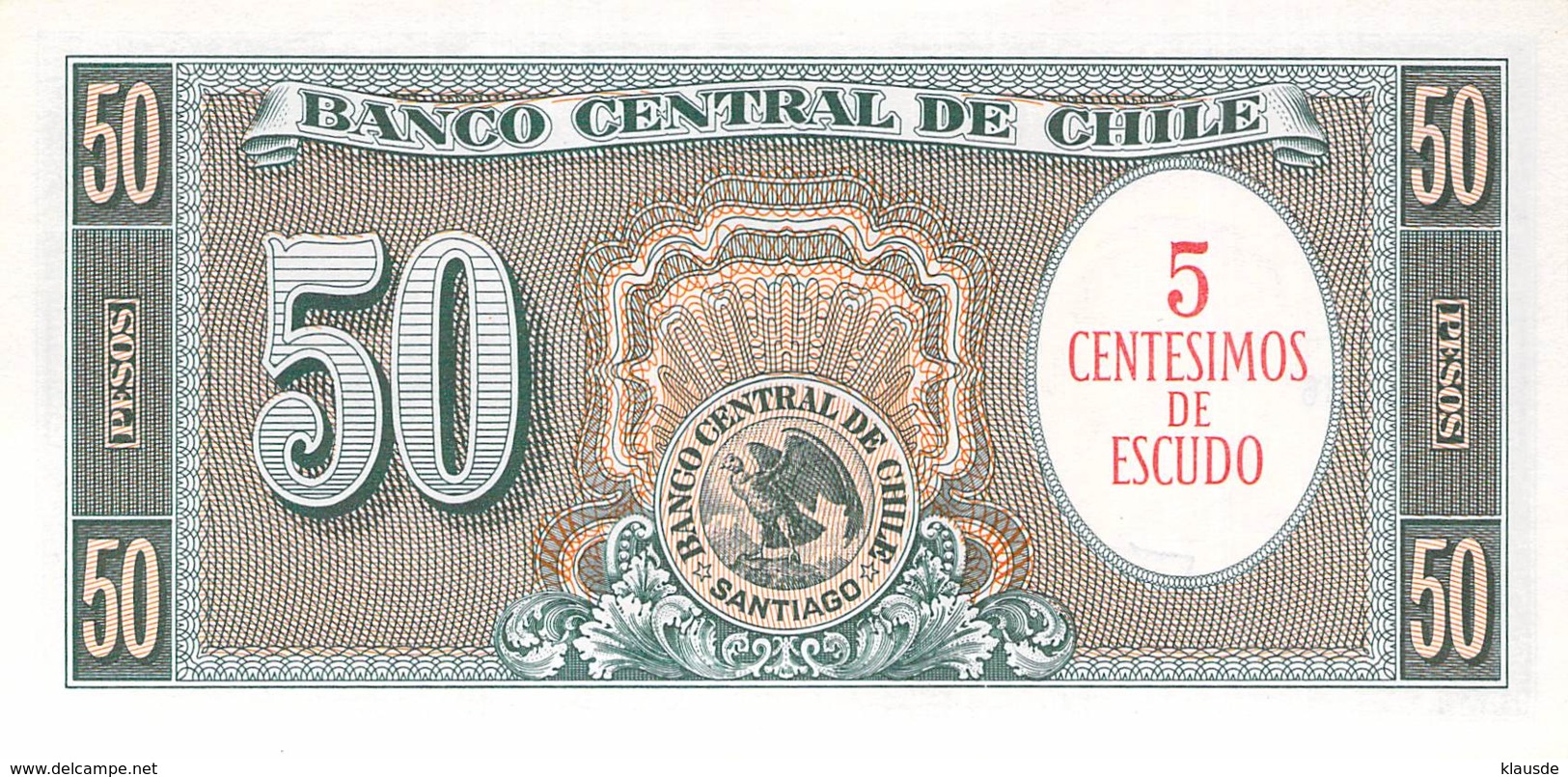 50 Cincuenta Pesos Banknote Chile - Chile