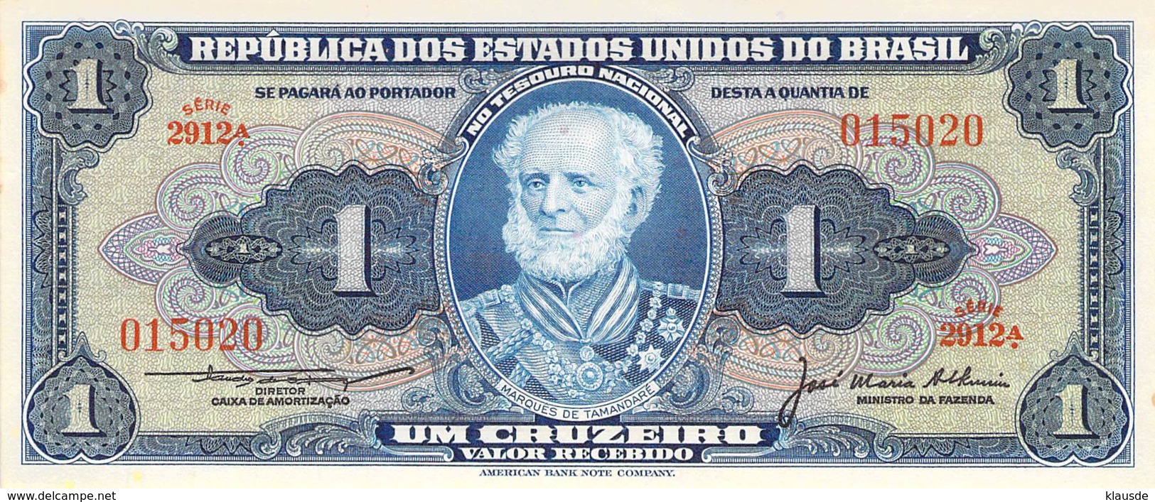 1 Um Cruzeiros Banknote Brasilien - Brasilien