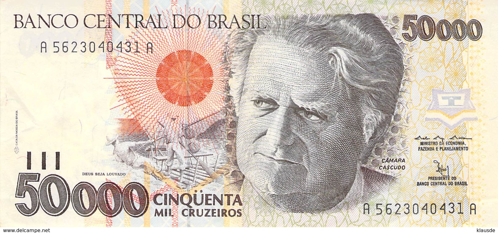 50.000 Cinqüenta Cruzeiros Banknote Brasilien - Brésil