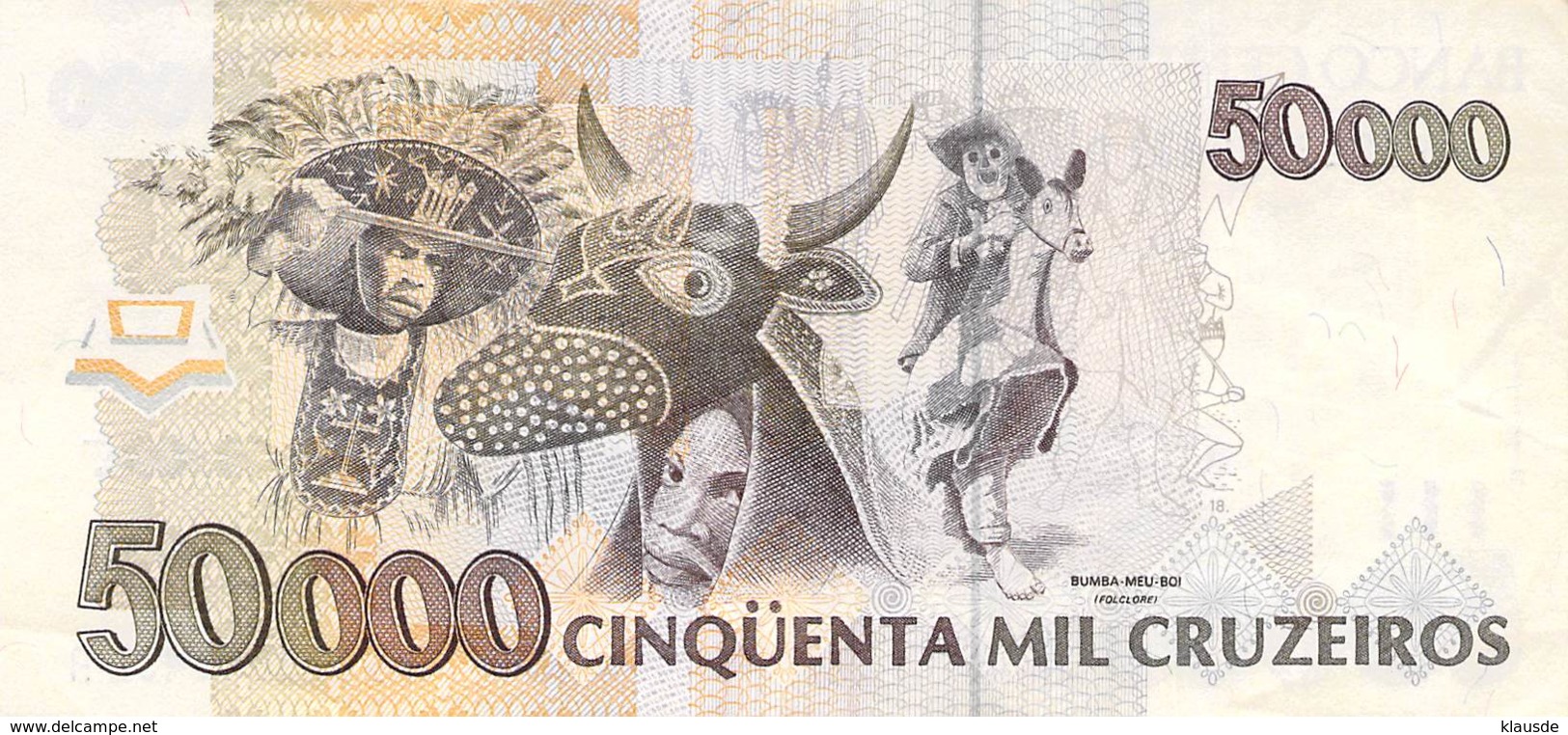 50.000 Cinqüenta Cruzeiros Banknote Brasilien - Brésil