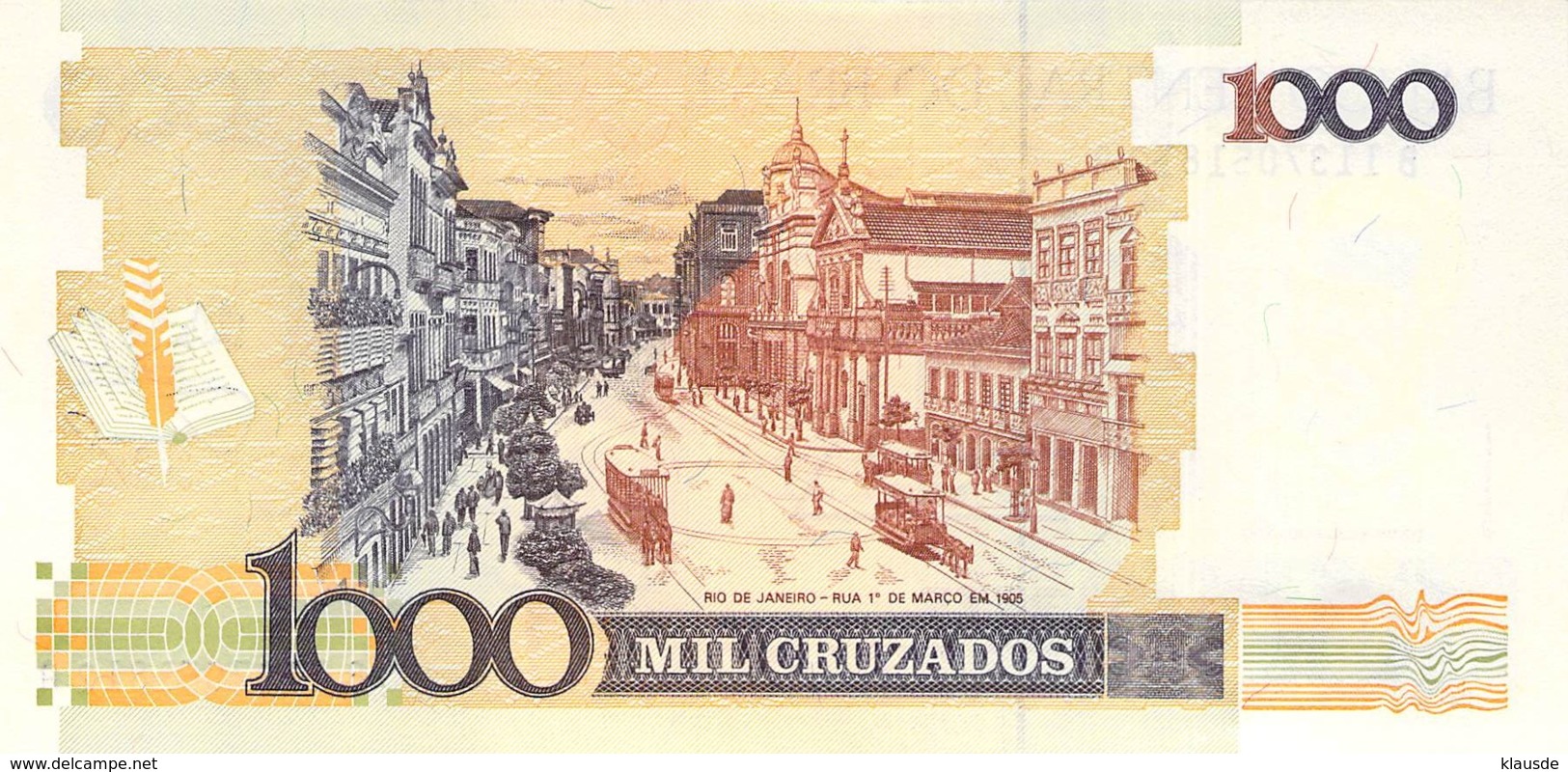 1000 Mil Cruzeiros Banknote Brasilien UNC - Brésil