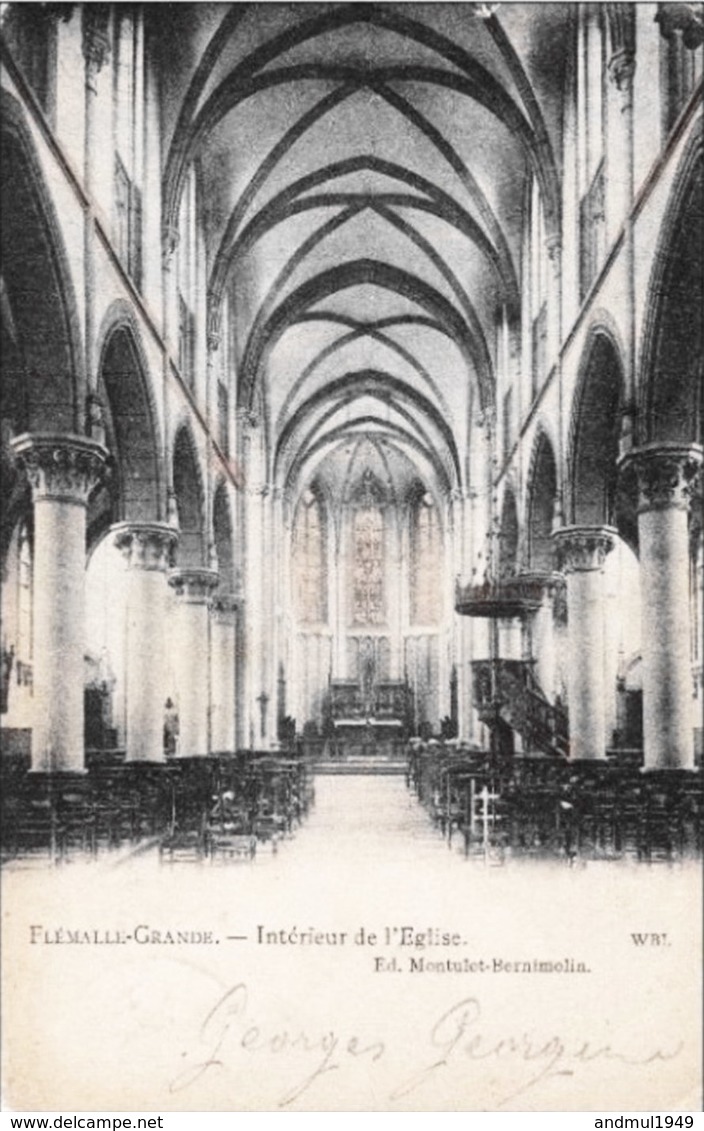 FLEMALLE-GRANDE - Intérieur De L'Eglise - Carte Précurseur, Oblitération De 1909 - Flémalle